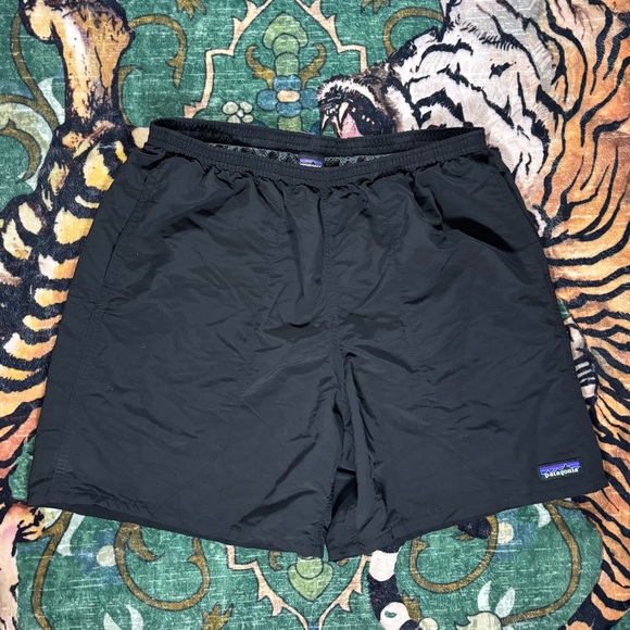 Patagonia Baggies Athletic Shorts Mens Large Black Lined Pockets Outdoor Nylon - Picture 1 of 4